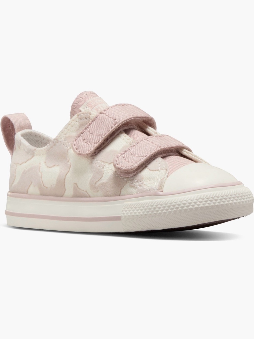 Converse Kids Pink & Cream Velcro Camo Sneakers